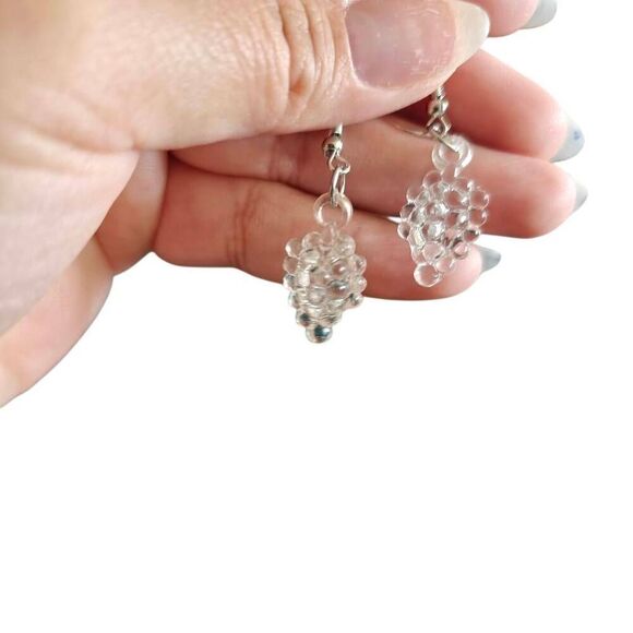 Boho Acrylic Grape Dangle Earrings - Picture 1 of 3